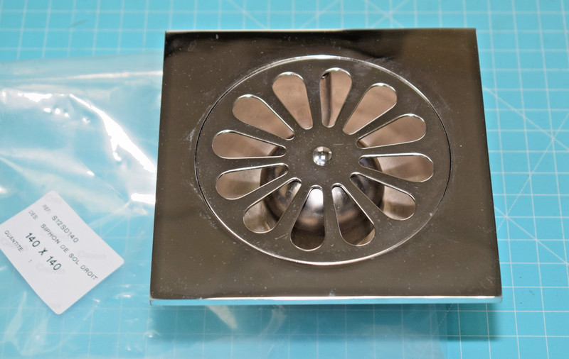 Syphon De Sol Droit En Laiton ChromÃ© 140x140mm Sortie D.40 Anquier S12sd140 Neuf