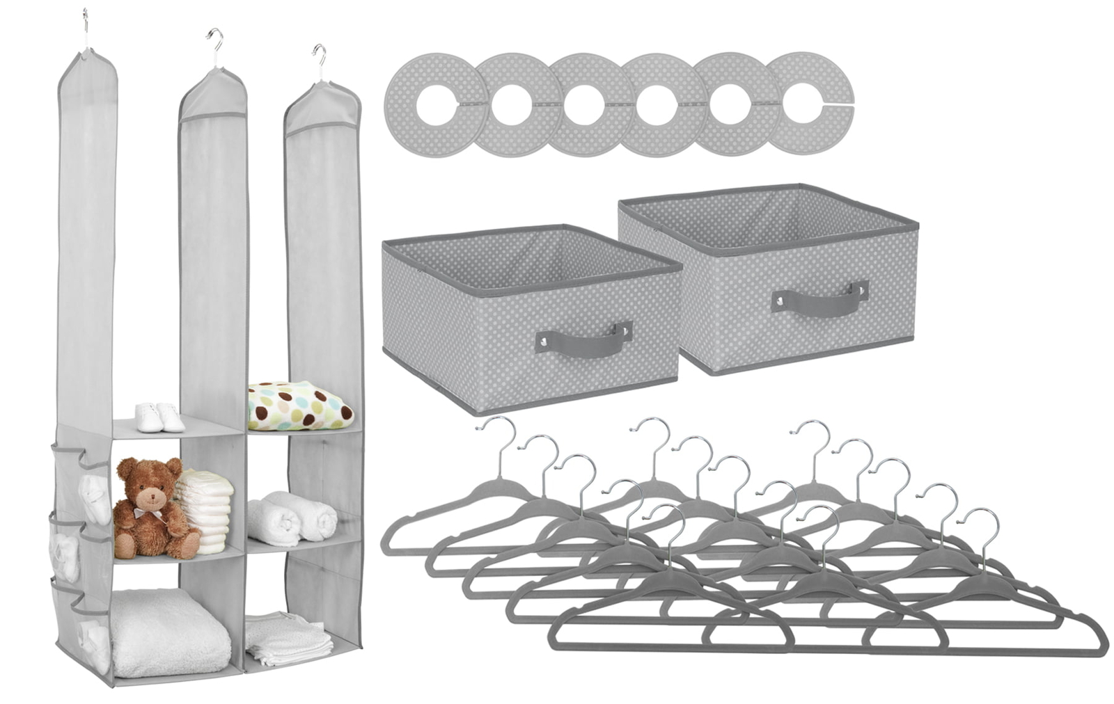 24-Piece Nursery Storage Set - Dove Gray