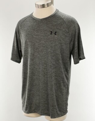 UNDER ARMOUR Mens Gray TECH 2.0 V Neck Short Sleeve T Shirt XL NWT