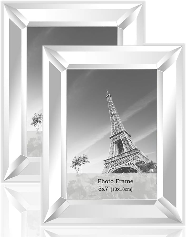 Mirror Photo Frame 5X7 Inch 2 Piece Pack for Home Decoration Wall Hang or Tablet