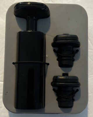 HOUDINI Wine Preserver Vacuum Pump with 2 Bottle Stoppers - NEW Missing Cover