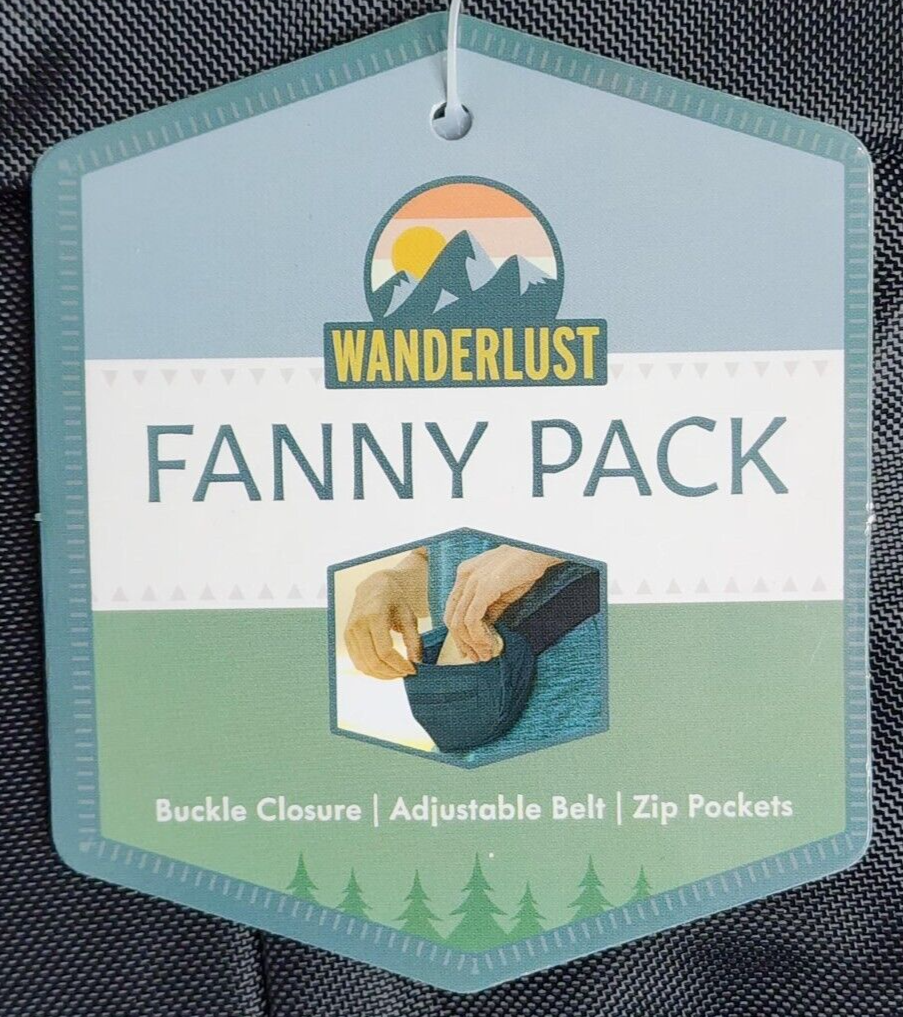 Evriholder Wanderlust Black 4-Compartments Fanny Pack BRAND NEW