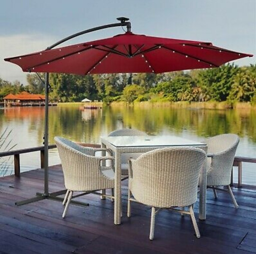 Large red solar lighting parasol in Stevenage, Hertfordshire Gumtree