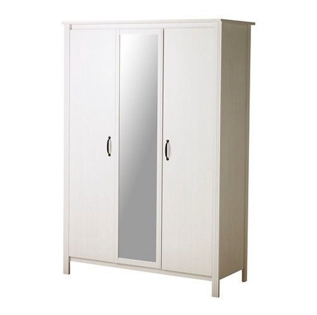 Wardrobe IKEA BRUSALI, white, 2 sections, 3 doors (one ...