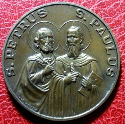 Christian Paulus VI Pontifex Max St.Petrus And St. Medal Paulus By G. Frosi