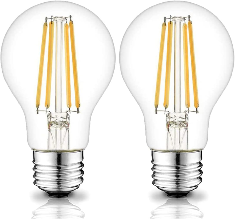 2Pck 12V Edison Bulb E26 LED Bulb Warm White 2700K 60W Equiv