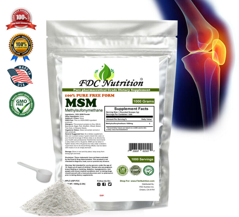 Pure Msm Powder Double Strength Joint Pain & Arthritis Relief Pharmaceu 2.2 Lb