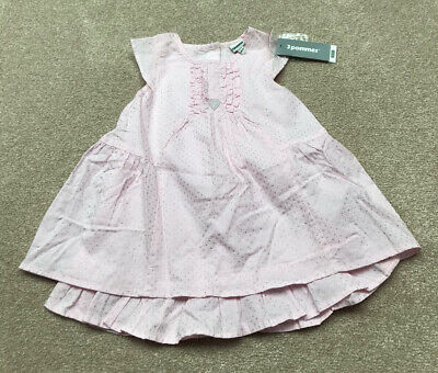 NEW 3 Pommes Baby Girl Summer Dress Pink/Silver 9-12 M (80CM) - See Description