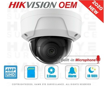 IP 4MP IR PoE Hikvision OEM Mini Dome Camera w. Built-in MIC for DS-2CD2143G0-IU