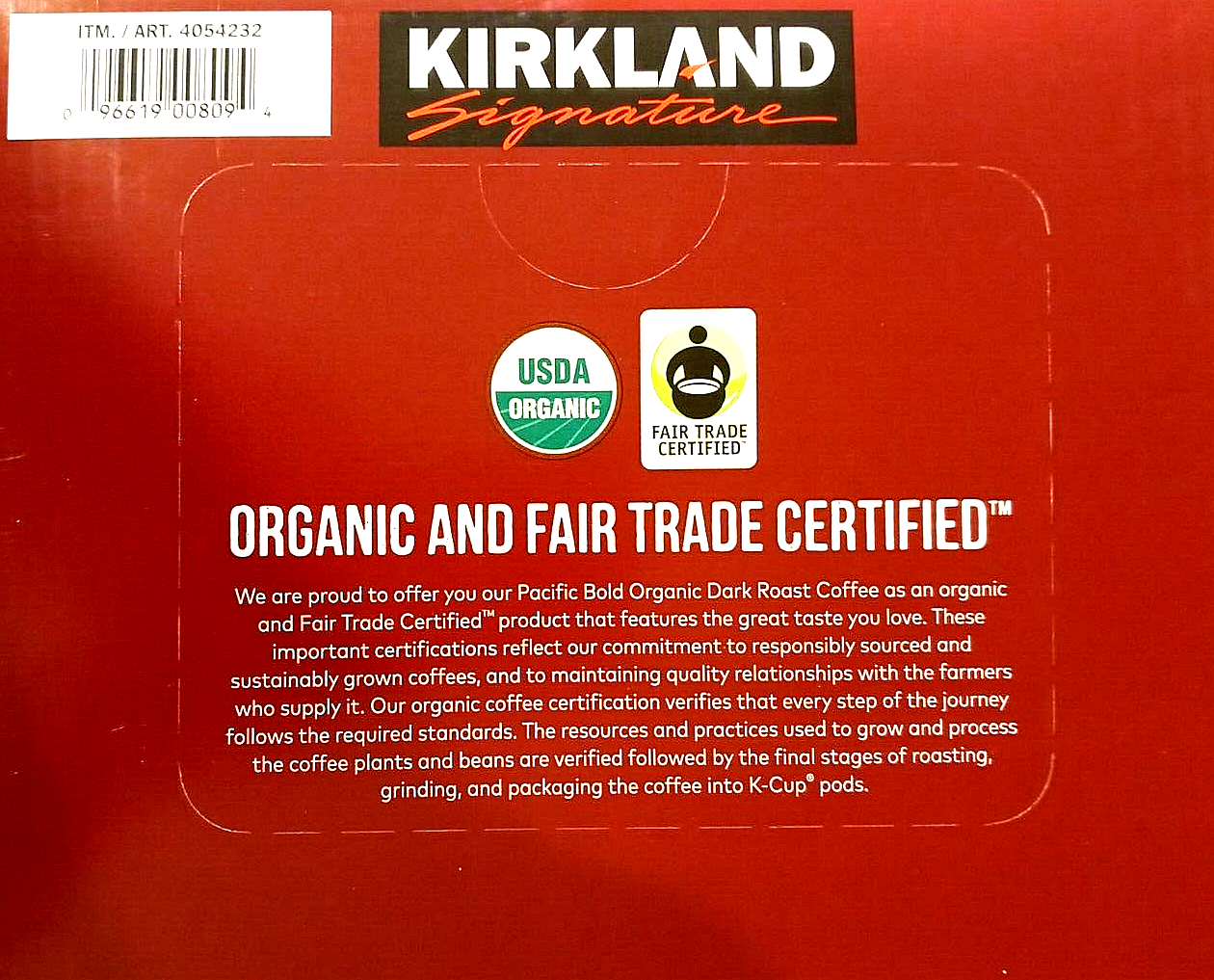 Kirkland Signature Pacific Bold Organic Dark Roast Coffee 120K-Cup Pods EXP04/26