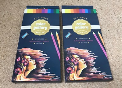 Lot Of 2 X 36 Premium Colors Color Gallery Wood Case Pencil Set - Ander Blake