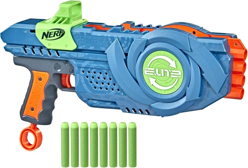 Elite Flipshots Flip 8 Blaster 8 Dart Barrels Double Blasting Capacity Gun Toy