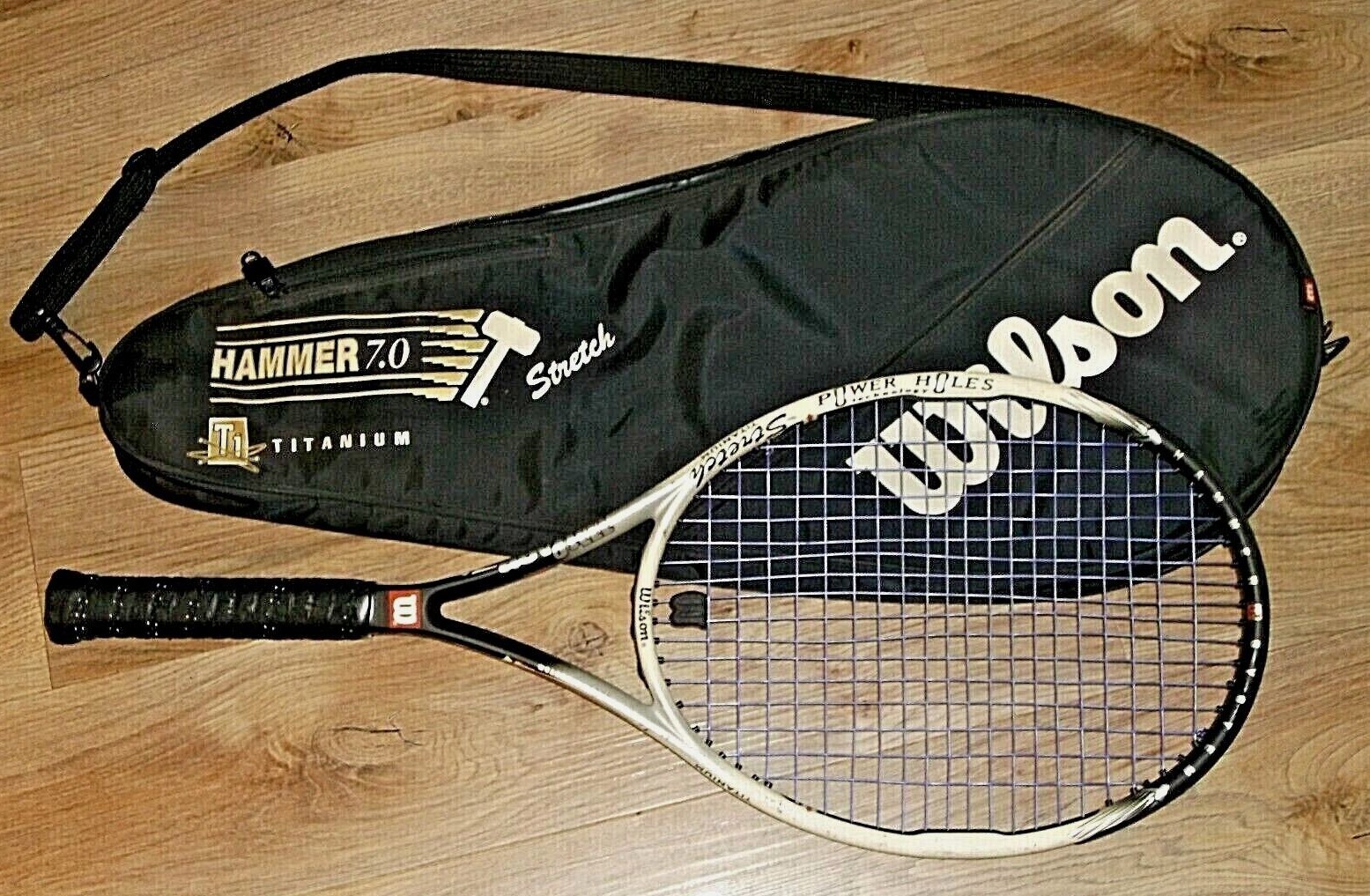 Wilson Hammer Ti 6.2 Tennis Racquet Power Holes 103 si 4 3/8 Wilson Hammer Ti 6.2 Tennis Racquet Power Holes 103 si 4 3/8