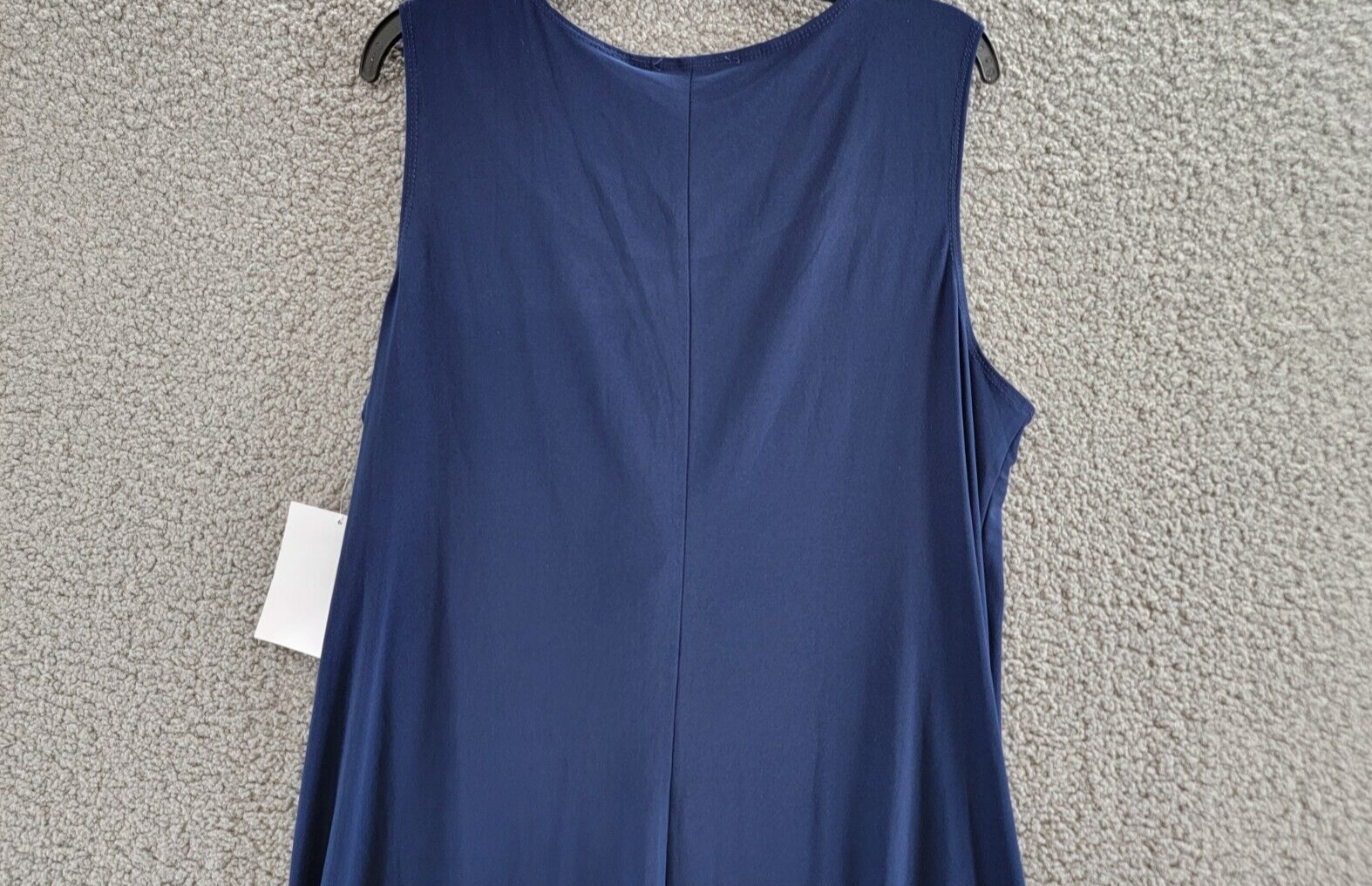 R & M Richards Flyaway-Airbrush Puff-Print Necklace Dress Women's 16 Navy/Denim - Picture 11 of 16