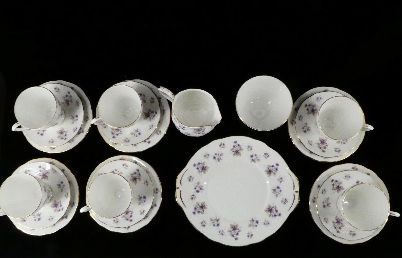Vintage Duchess Bone China 21 piece Tea Set Woodside Violet Floral