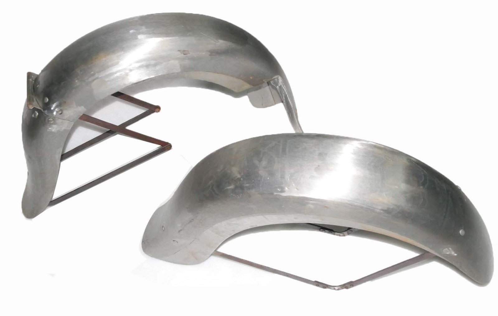 Rigid Frame Indian Chief Scout 101 Front Rear Mudguard Fender Set Raw Steel  