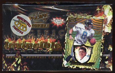 1997 Pacific Invincible Football Hobby Box - 36 packs - Factory Sealed
