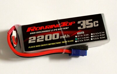 RoaringTop LiPo Battery Pack 35C 2200mAh 3S 11.1V with EC3 Plug