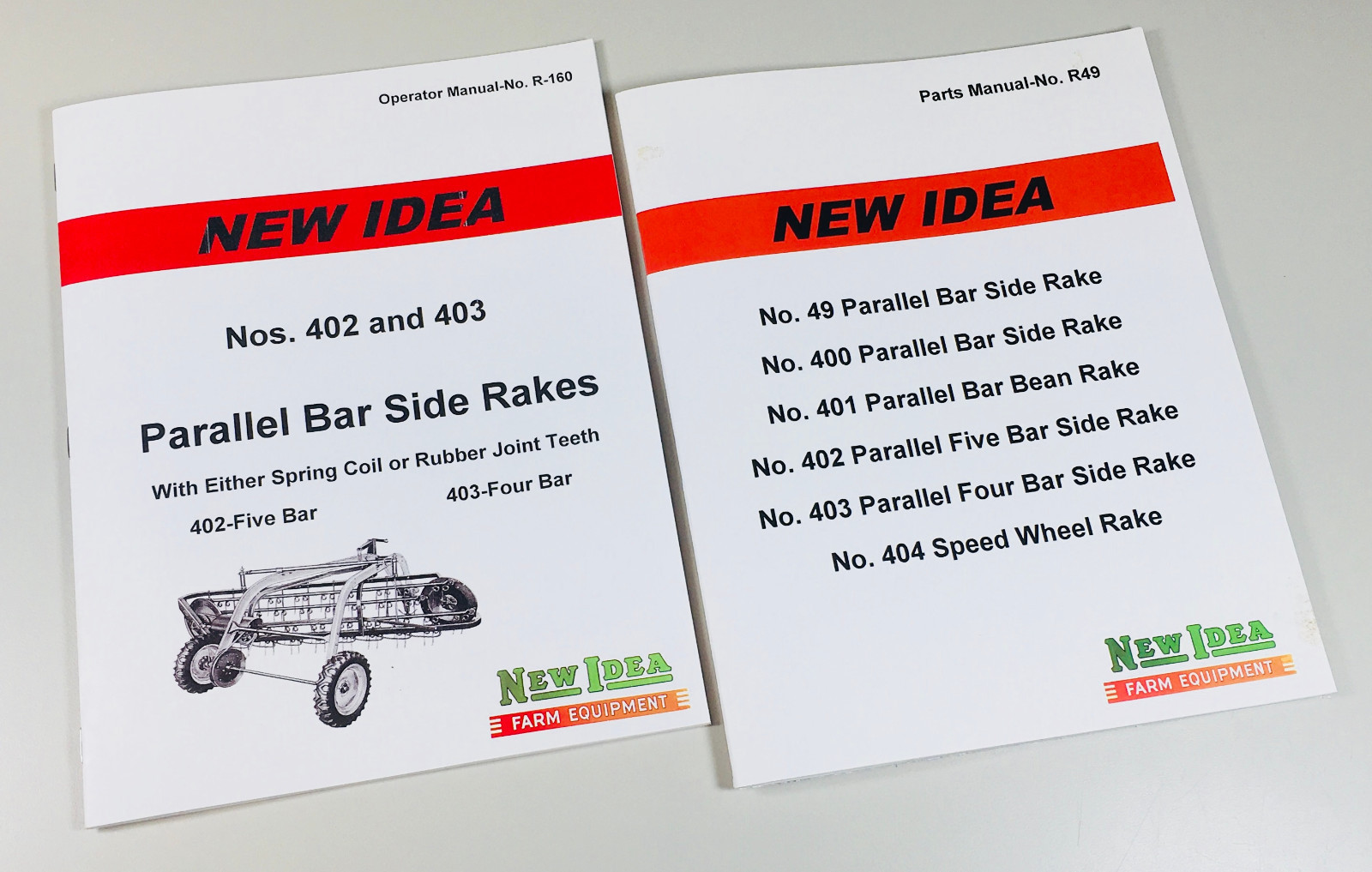 NEW IDEA 402 5 BAR 403 4 BAR PARALLEL SIDE RAKE OPERATORS MANUAL PARTS