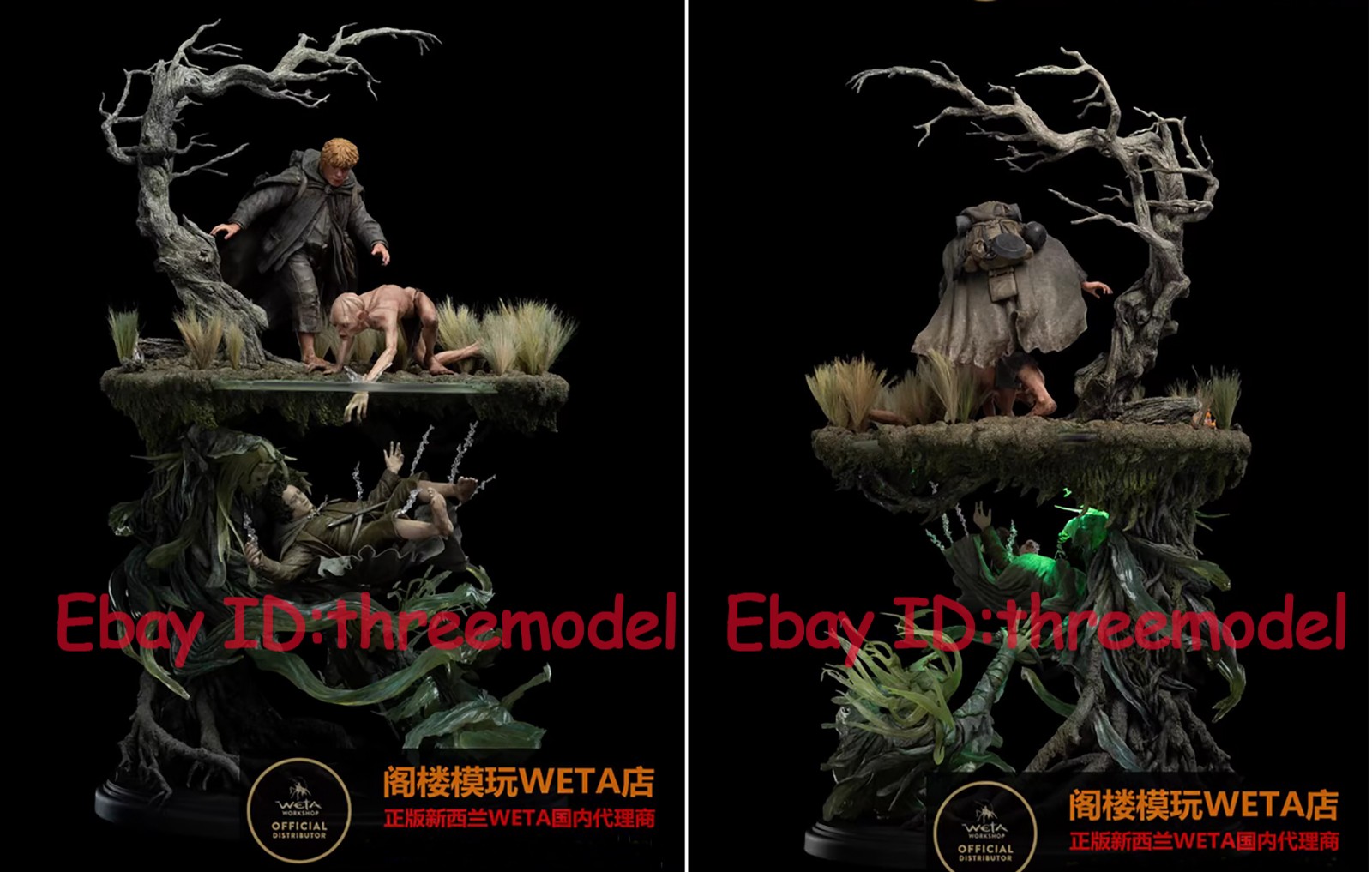 WETA 1/6 The Lord of the Rings Dead Marshes Gollum Frodo Resin