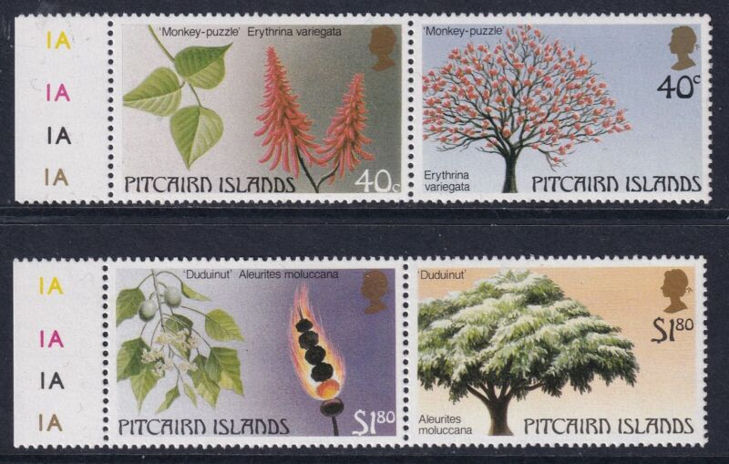 PITCAIRN ISLANDS 1987 QEII Trees set of 4 SG 304-307 MNH/**