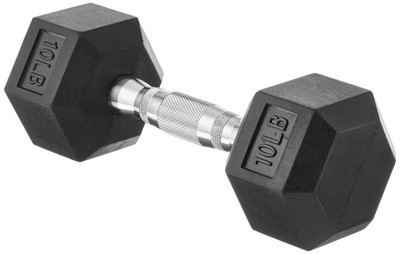 Amazon Basics Rubber Encased Exercise & Fitness Hex Dumbbell Hand Weight for ...