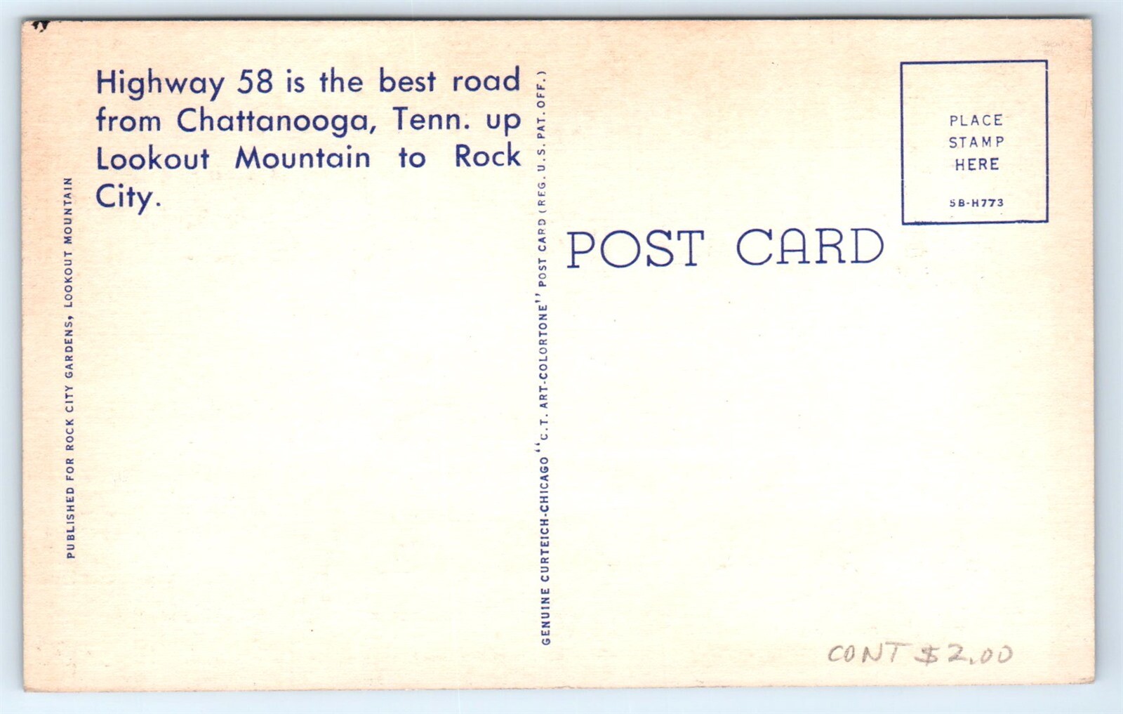 Postcard TN Swing-Along Bridge Rock City Gardens Lookout Mountain Linen View G4