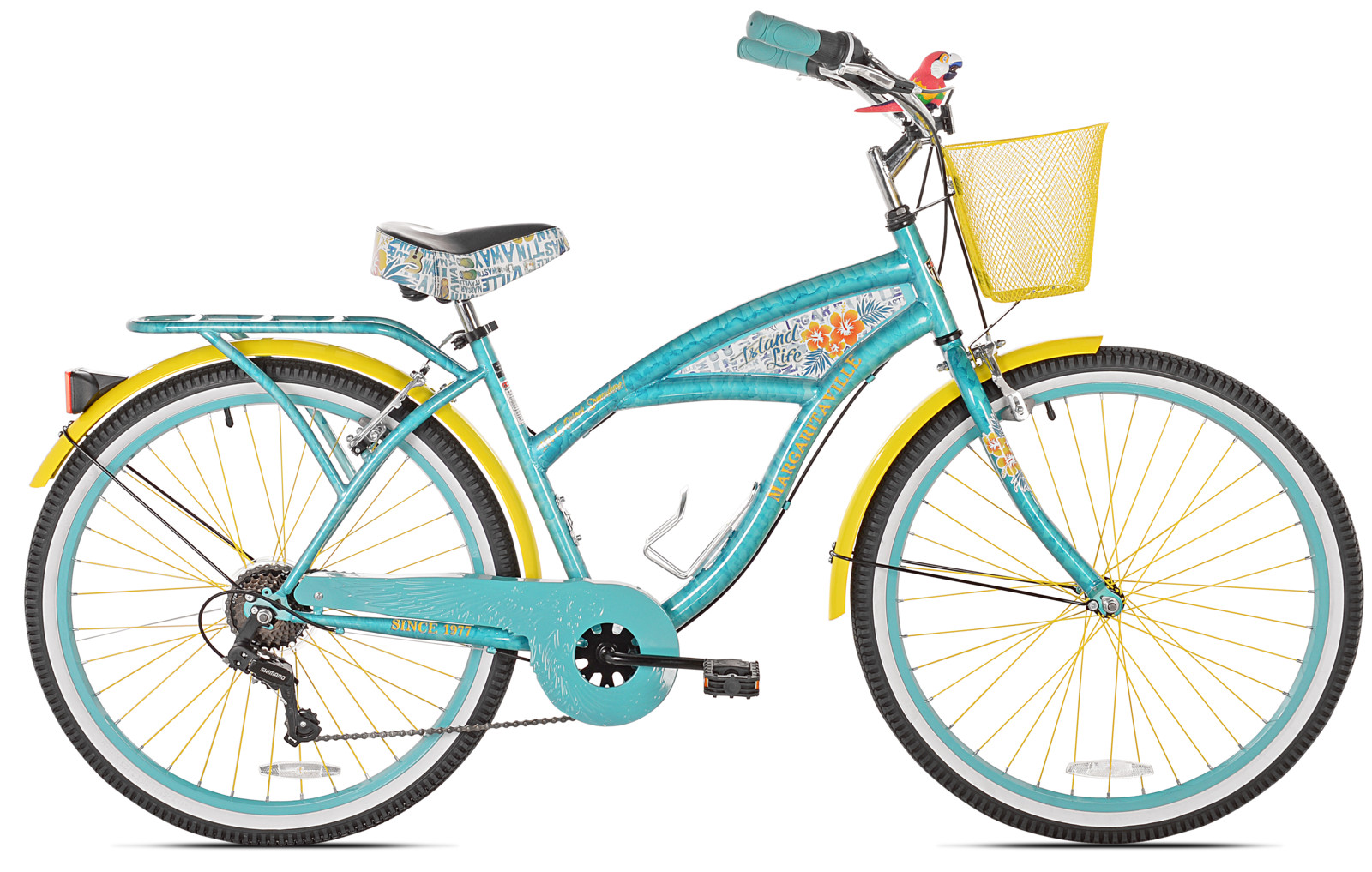 Cruiser Bike with Basket Outdoor Steel Beach Fun Sport Street Roads Home Play
