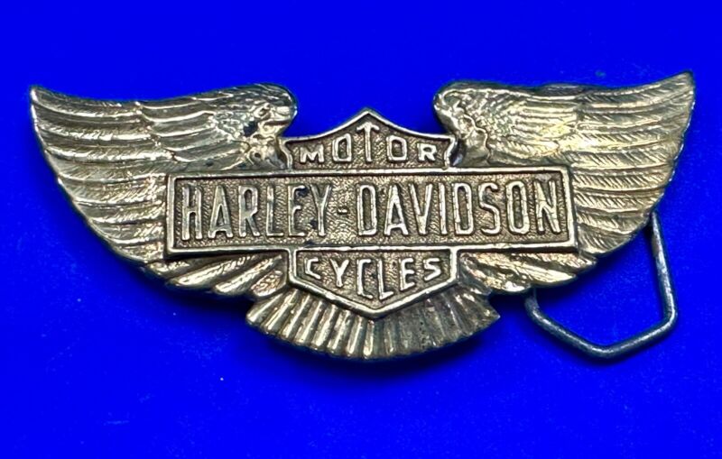 Harley Davidson Wings - Vintage Indiana Metal Craft cutout belt buckle