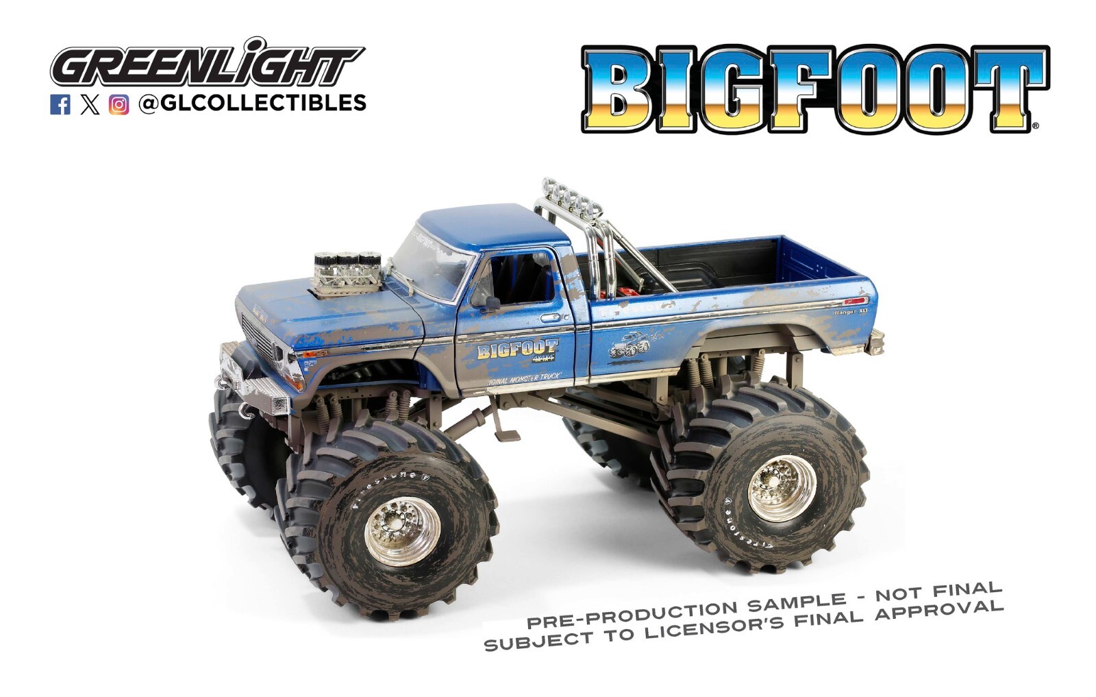 レア 1/64 グリーンライト1974 FORD F-250 BIGFOOT Greenlight 1974 Ford F-250 Bigfoot #1 1:64 Diecast Kings of