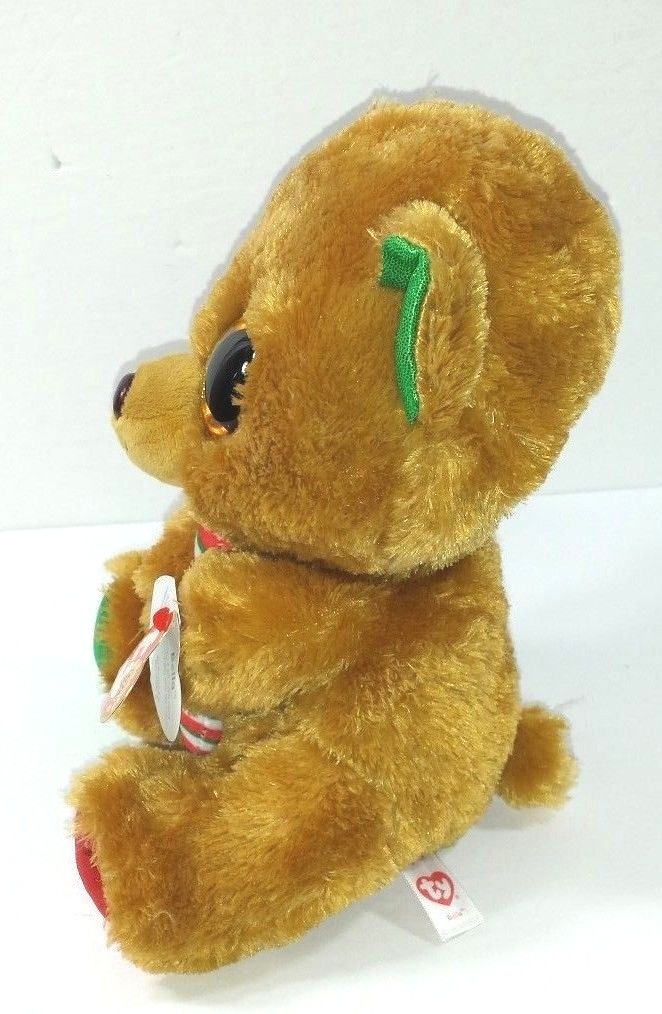 Bella Beanie Boos Collectible Ty Plush Bear with Candy Cane Christmas 8.5 Inches