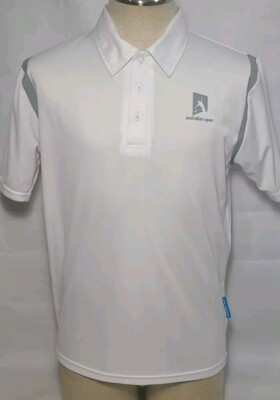 2015 Australian Open Tennis White Polo Shirt Short Sleeve ~ Men's Sz XL ~ Used 