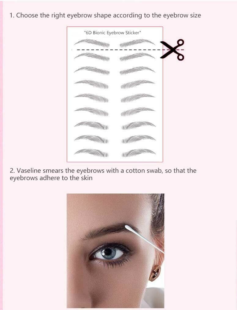 3D Imitation Ecological Long Lasting False Tattoo Stickers Eyebrows Waterproof