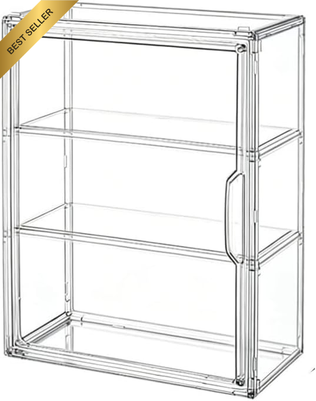 3 Tier Acrylic Display Casewall Mount Dustproof Organizer