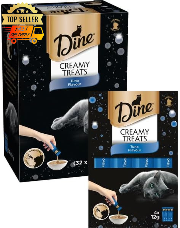 Creamy Treats Cat Treats Tuna 12g Sachet 32 Pack | Delicious Cat Snacks