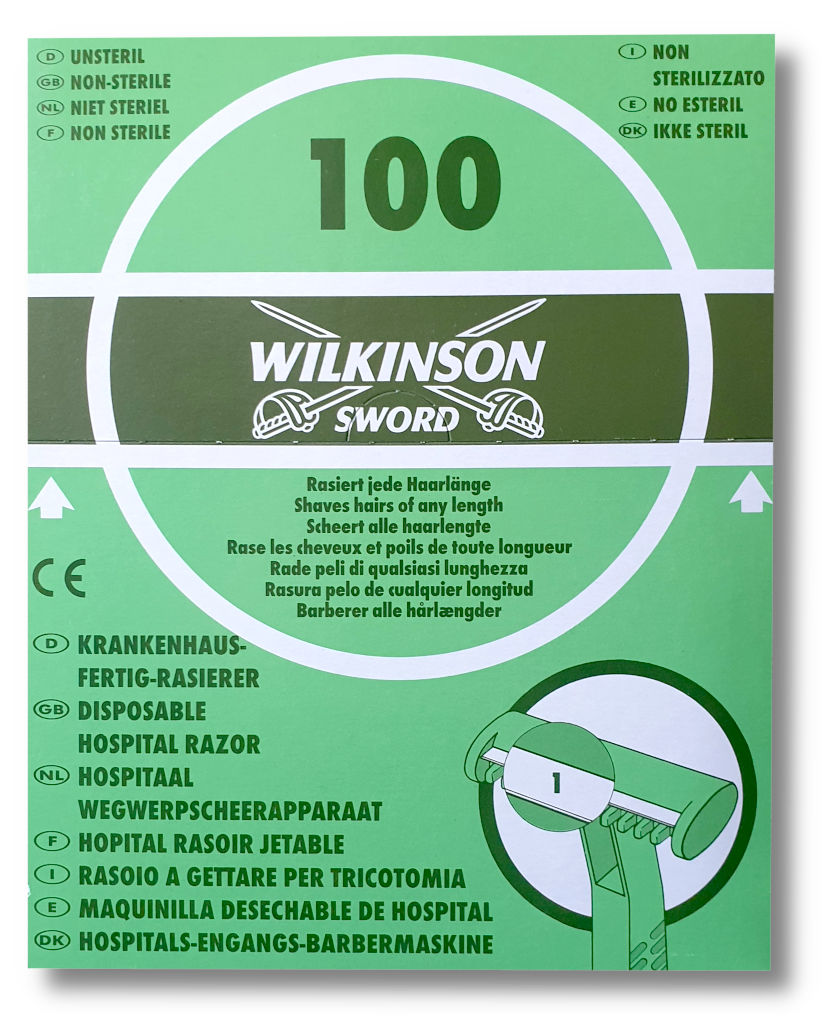 100 Wilkinson Einwegrasierer 182H Hospital Rasierer 100er Packung einschneidig