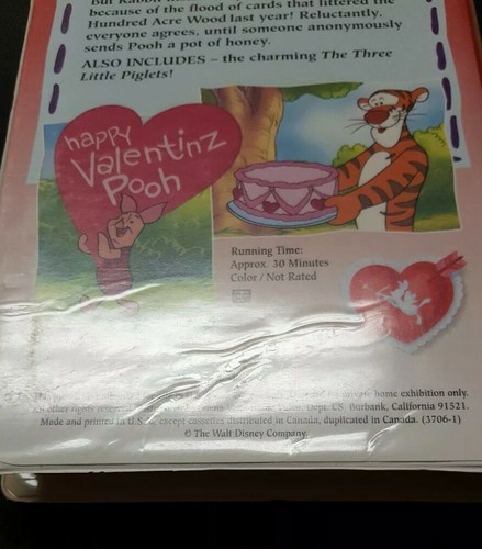 Winnie the Pooh - Un-Valentines Day (VHS, 1995)