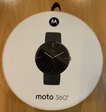 BRAND NEW Motorola Moto 360 Android Smart Watch - Black Leather - 00418NARTL | eBay