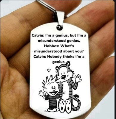 Calvin Hobbes Hot Steel Keychain