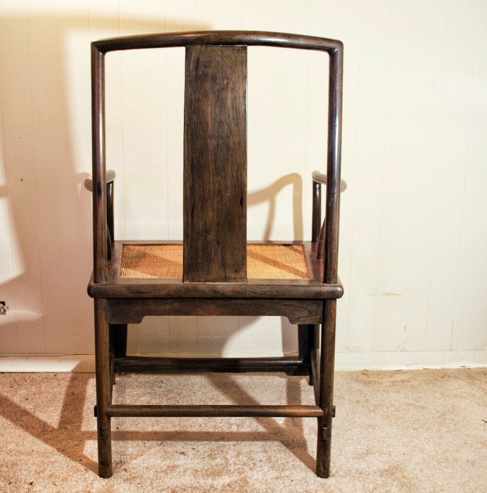 18th Century Antique Zitan Wood Southern Hat Armchair