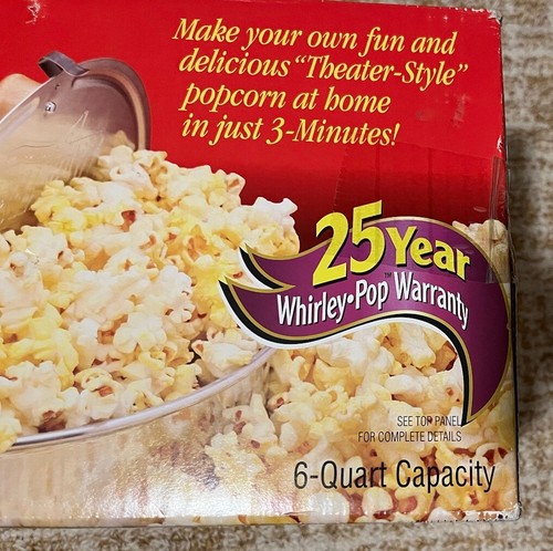 The Original Whirley Pop Popcorn Maker-Aluminum Stovetop Popper, Wood Hand Crank