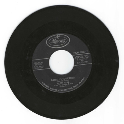 PATTI PAGE Belonging To Someone/Bring Us Together VINYL 45 RPM BX2-36