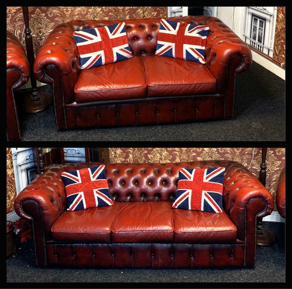 3+2 Extreme Rare Chesterfield Thomas Lloyd 3 Seater & 2 Seater Sofas