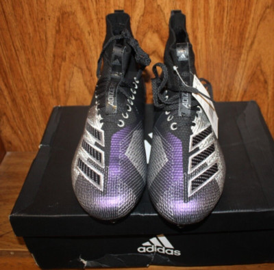 NIB Adidas Adizero 8.0 SK D97030 Silver-Purple Football Cleats Men's Size 9.5 M