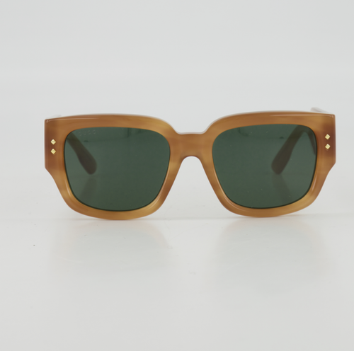 Pre-owned Gucci Gg1261s-004 Havana Havana Green Sunglasses