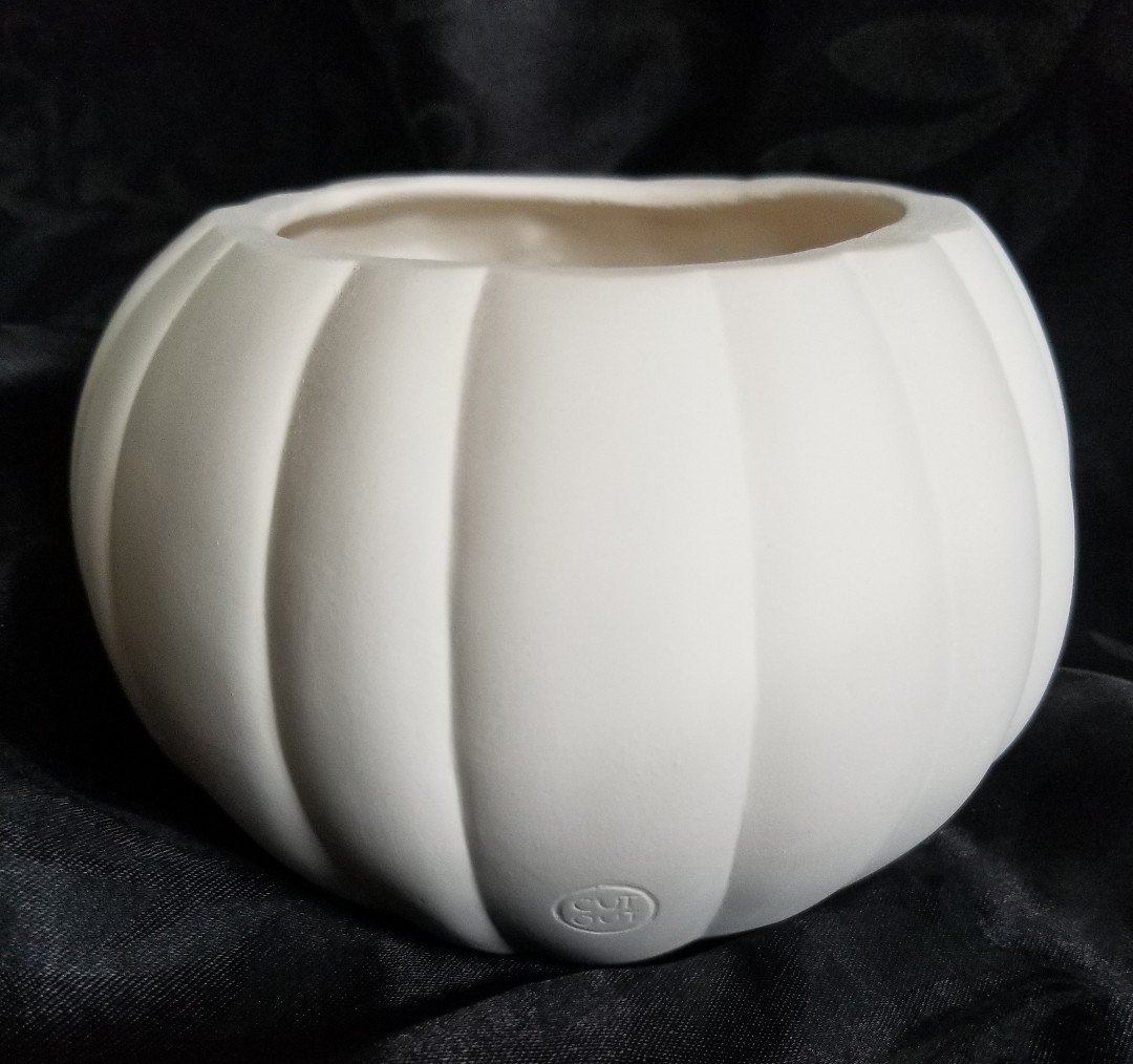 Halloween Scarecrow Waggle In Pumpkin 2 Piece Ready to Paint Unpainted Bisque