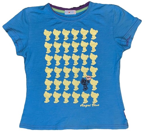 Y2K 当時物 ANGELBLUE パワーネット メッシュ 総柄 Tシャツ L Y2K 当時物 ANGELBLUE パワーネット メッシュ 総柄 Tシャツ L