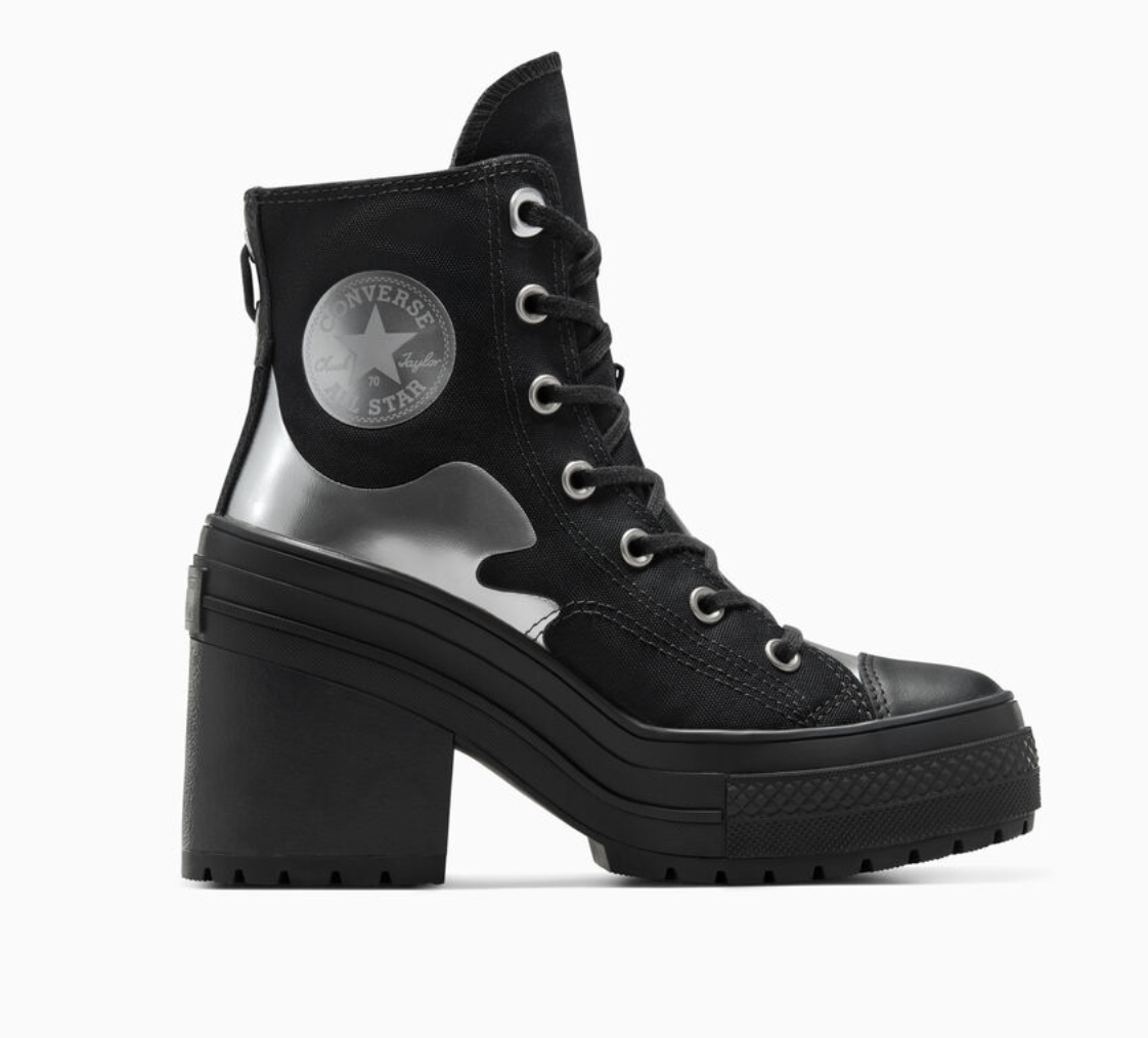 Pre-owned Converse Women's  Chuck 70 De Luxe Heel Chrome A11629c A06145c Boots A12209c In Silver