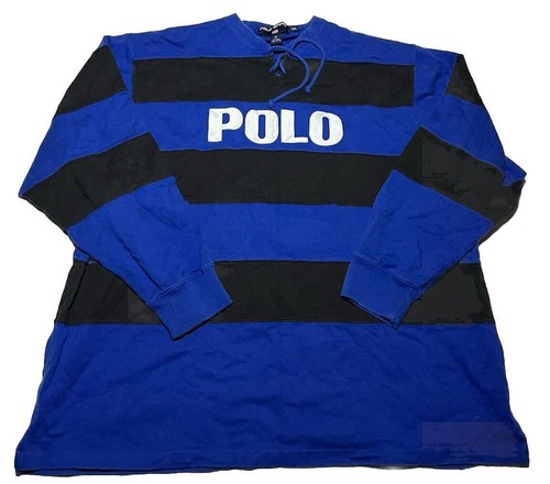 Vintage Ralph Lauren Polo Sport Rugby Jersey Shirt Striped XXL AN5