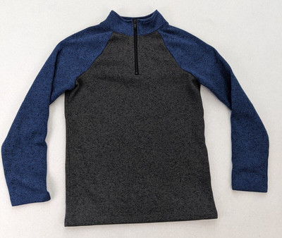 Sonoma Boy's Sweater Size L 14/16 Gray Blue 1/4 Zip Pullover